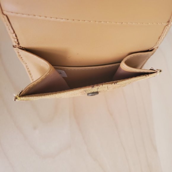 Allen Edward AE Leather Wallet Tan with Map Print small size Pre-Owned - Picture 7 of 10